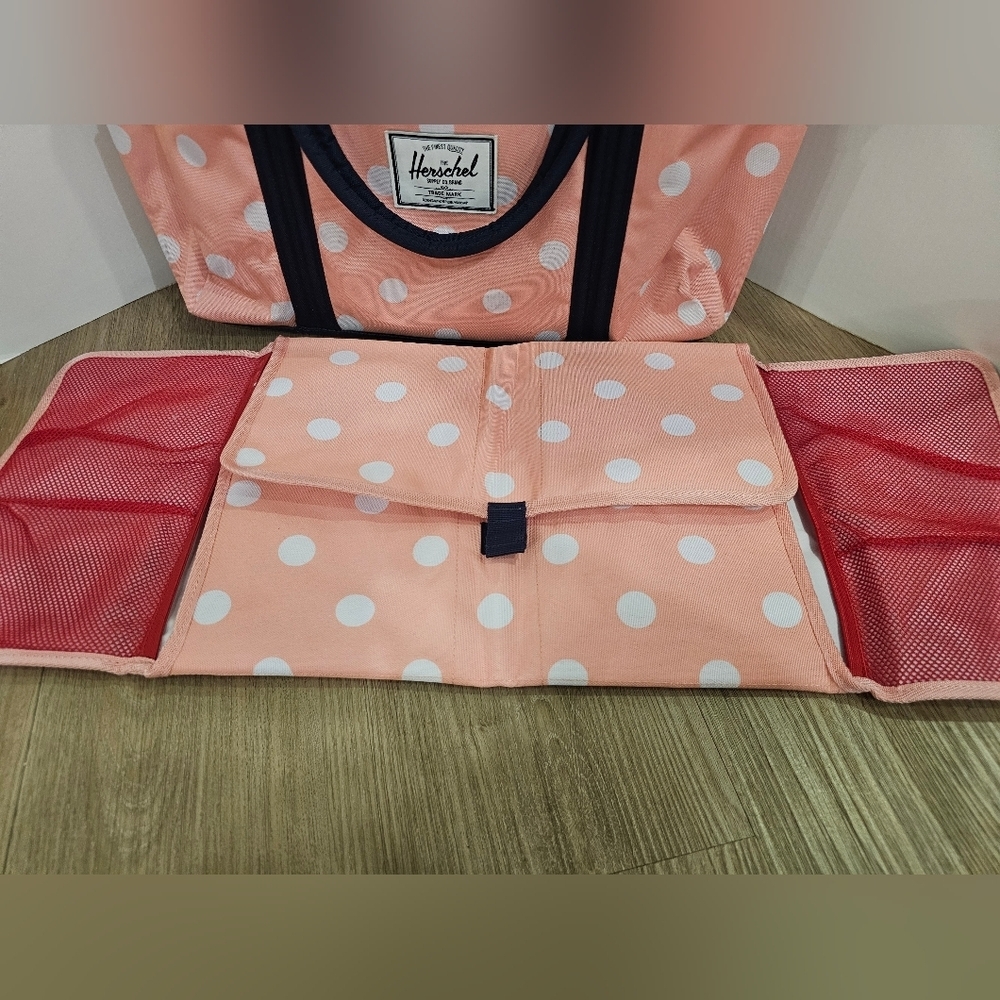 Herschel Supply Co. Strand Sprout Diaper Bag - Peach Polka Dot/Navy - Picture 5 of 8